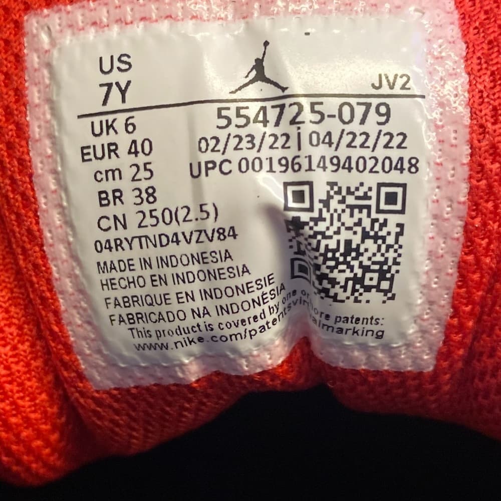 Nike air Jordan 1 Big Kids Black Fire Red sneakers - 7Y* - Thumbnail 5