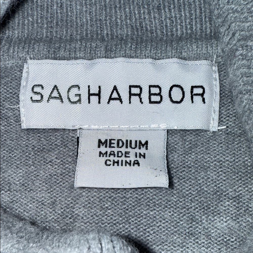 Sag Harbor Grey Long Sleeve Sweater - Size Medium - Thumbnail 4