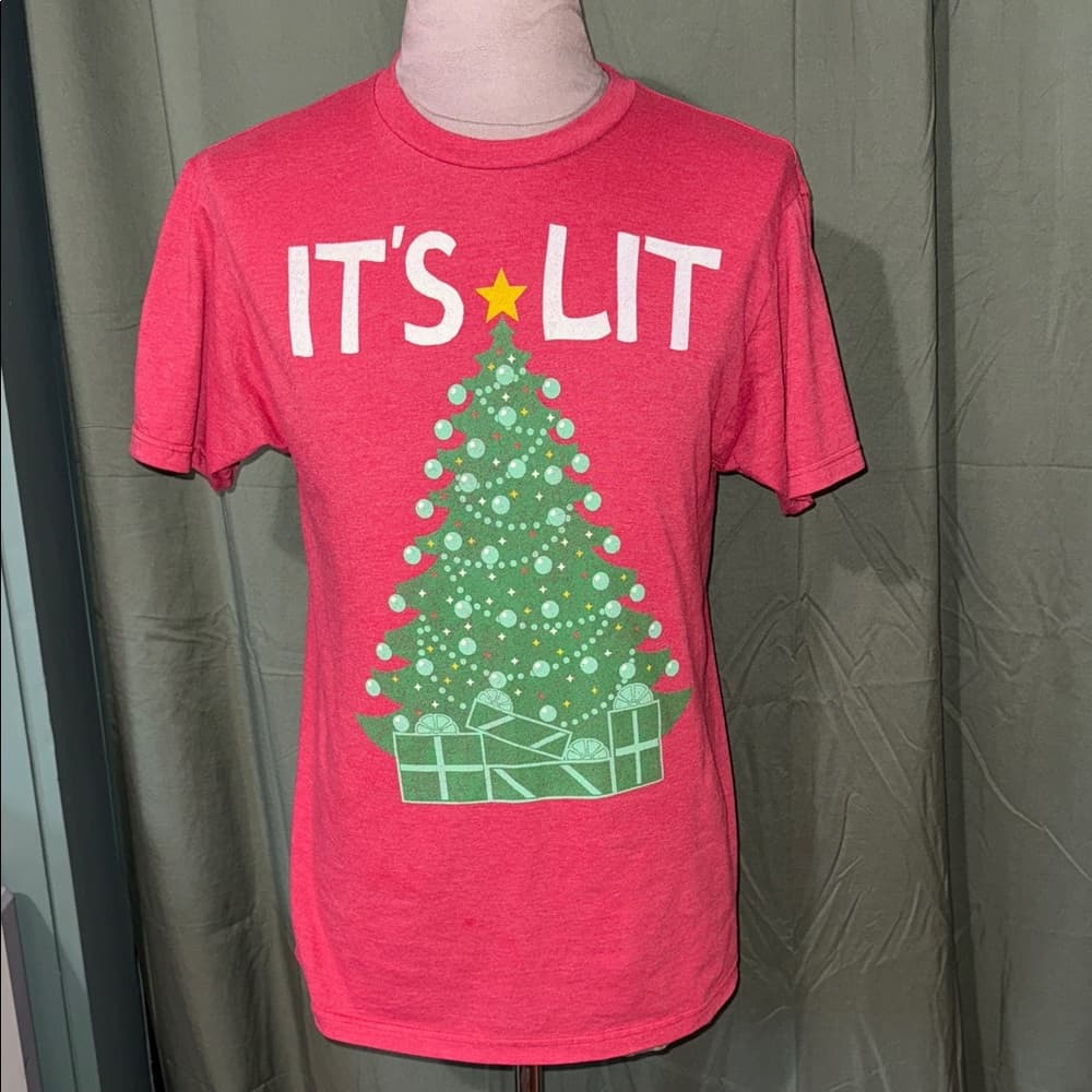True Craft Red 'It's Lit' Christmas Tree Tee - Thumbnail 2