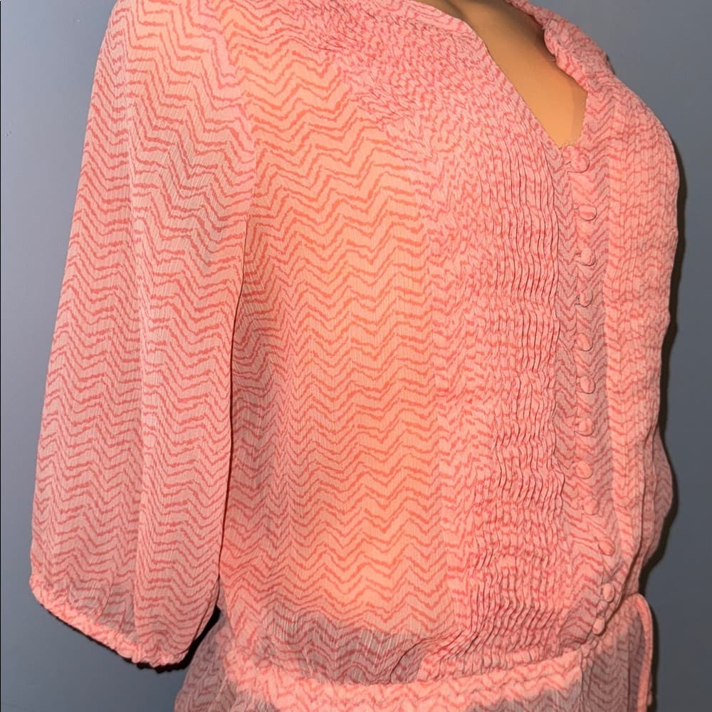 Chic A New Approach Petite Small Blouse - Coral Perfection - Thumbnail 2