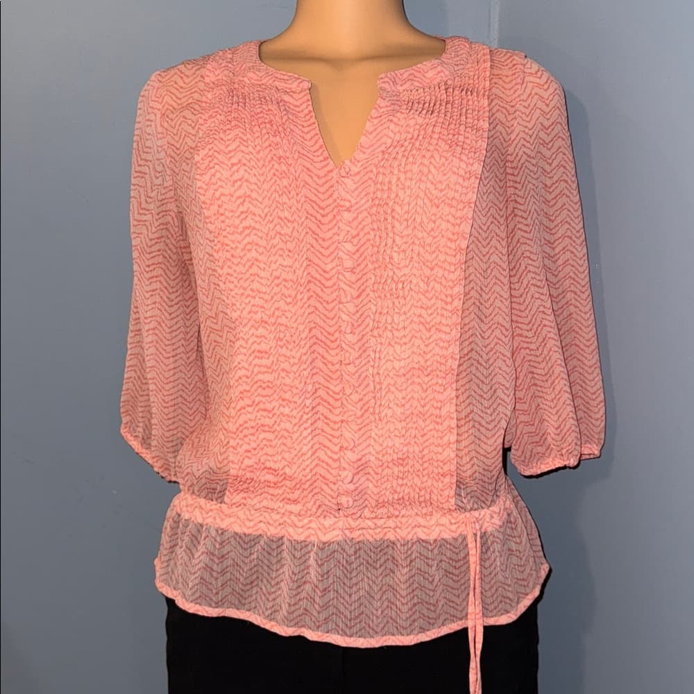 Chic A New Approach Petite Small Blouse - Coral Perfection - Thumbnail 7