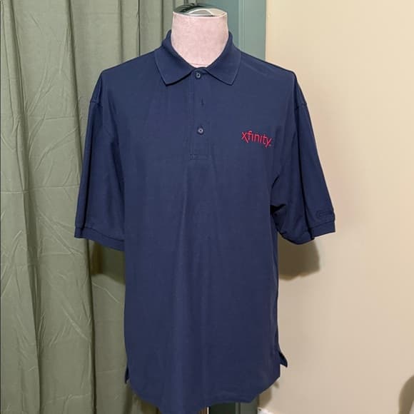 Port Authority Navy Polo with Red Accent - Thumbnail 4