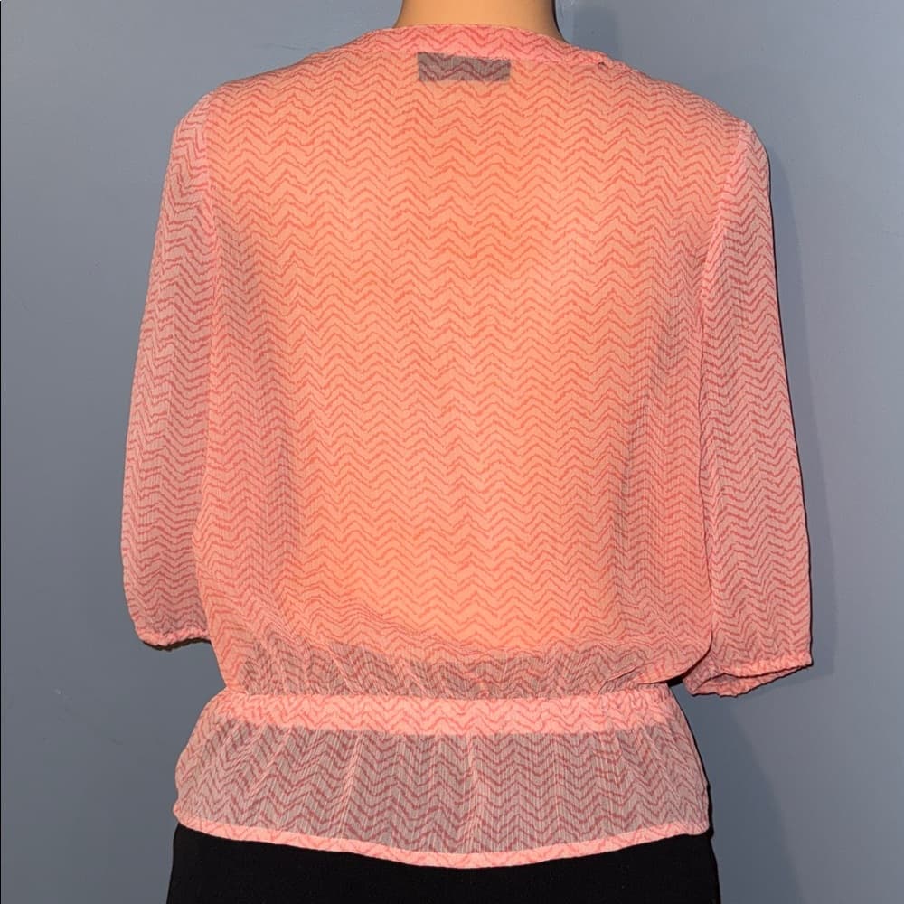 Chic A New Approach Petite Small Blouse - Coral Perfection - Thumbnail 3