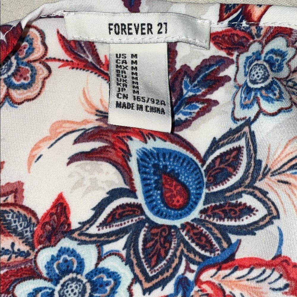 Forever 21 Floral Fringe Kimono - Size Medium - Thumbnail 3