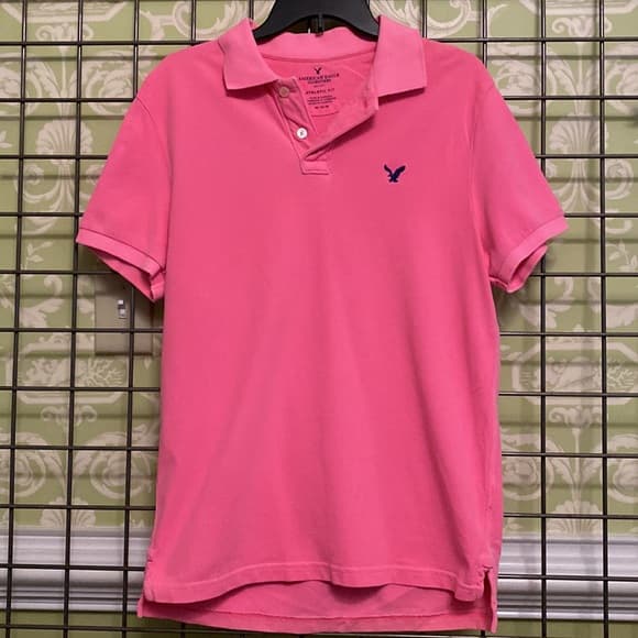 Pink athletic fit polo shirt* - Thumbnail 3