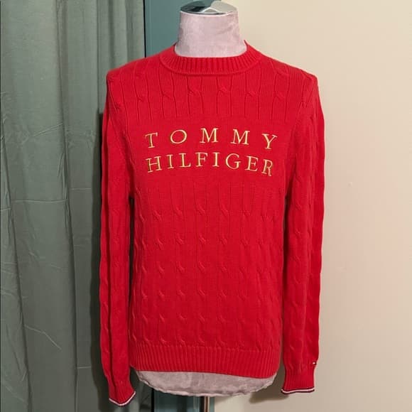 Tommy Hilfiger Red Crewneck Sweater - Thumbnail 4