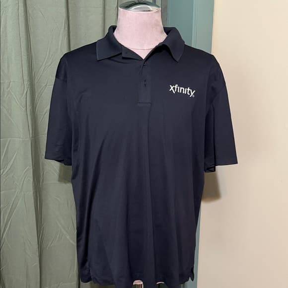 Xfinity Logo Men's Black Polo Shirt - Thumbnail 4