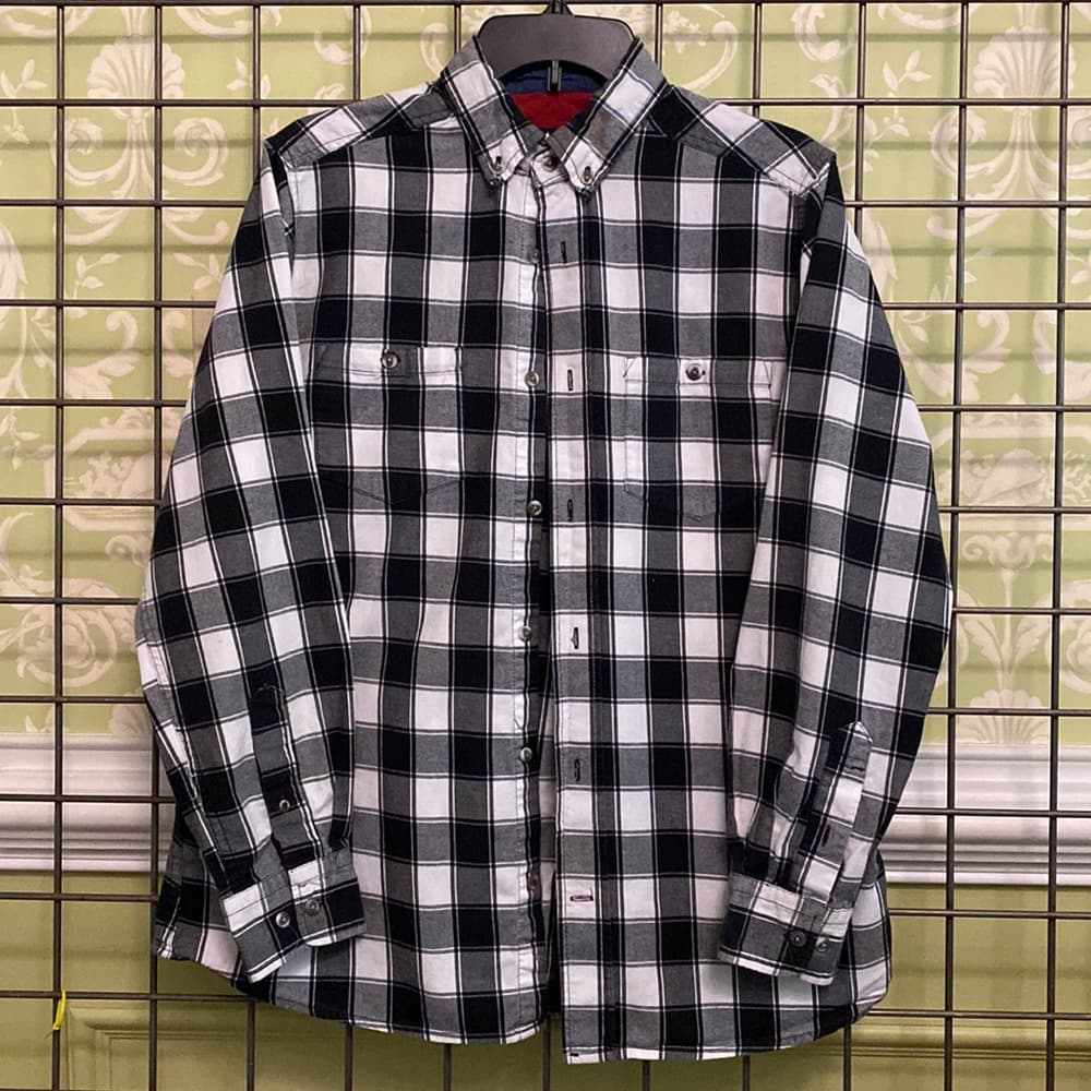 Blank & white plaid long sleeve button down shirt - Thumbnail 4