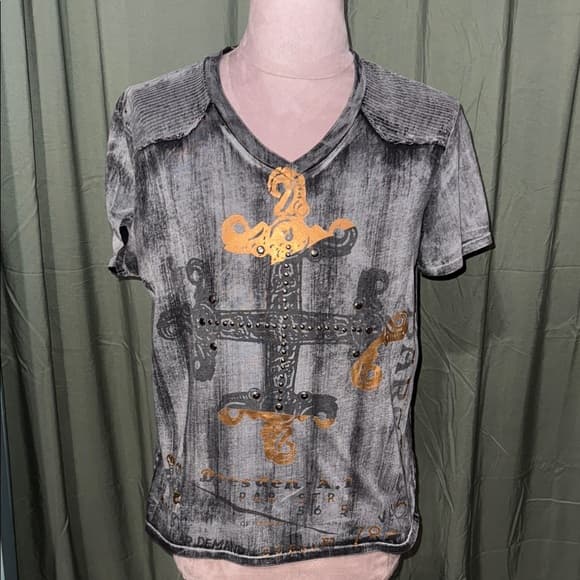 Guess Gray and Gold Short Sleeve Tee - Thumbnail 6