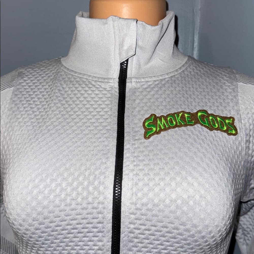New Mix Smoke Gods Cropped Zip-Up Jacket, Size: Small - Thumbnail 2