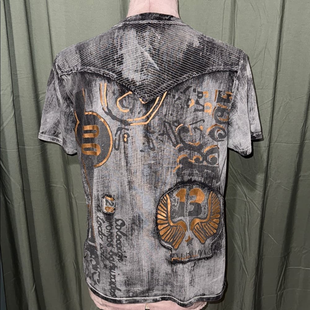 Guess Gray and Gold Short Sleeve Tee - Thumbnail 3
