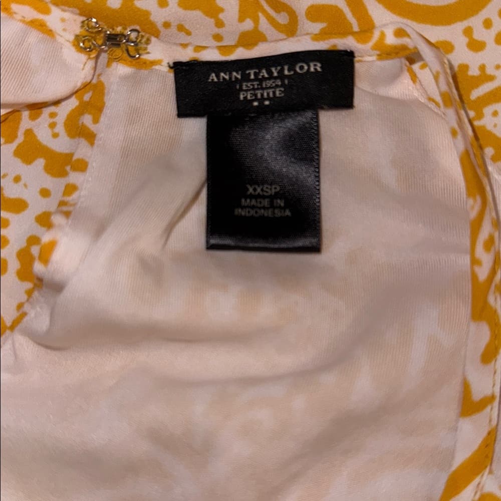 Ann Taylor Yellow Printed Halter Top - Size XXSP - Thumbnail 4