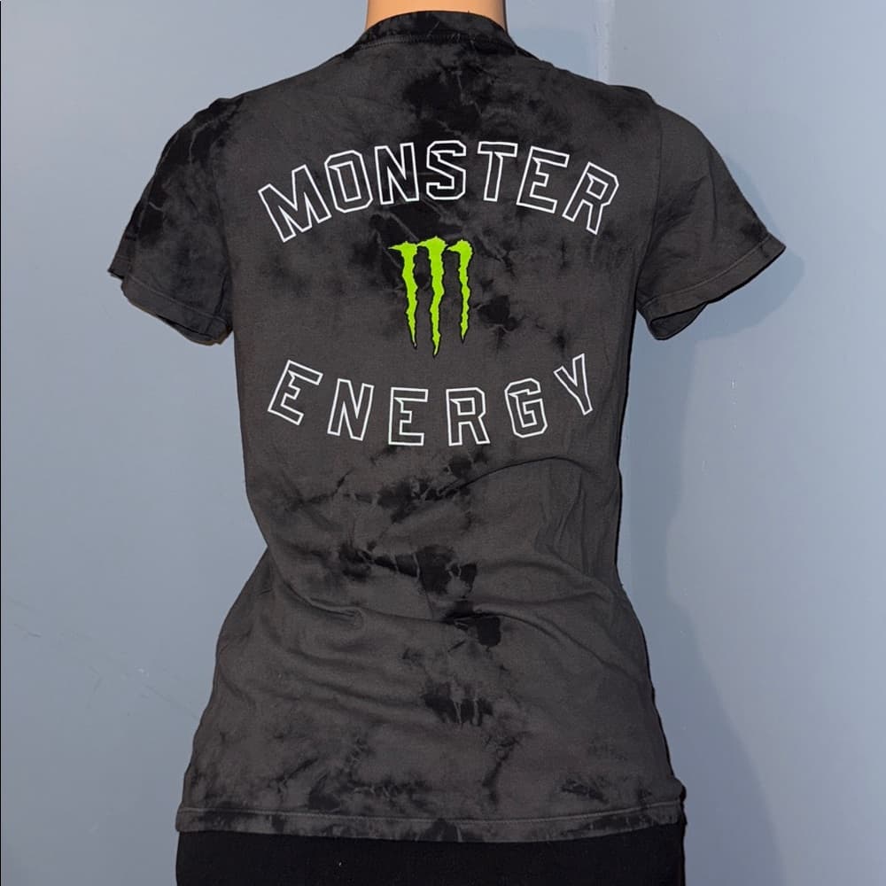 Monster Energy V-Neck Tie-Dye T-Shirt, Size XS - Thumbnail 2