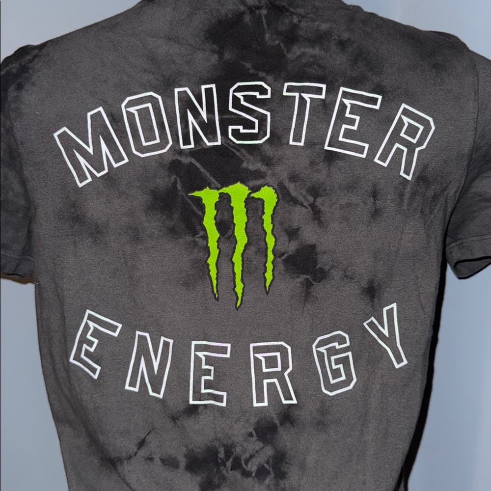 Monster Energy V-Neck Tie-Dye T-Shirt, Size XS - Thumbnail 3