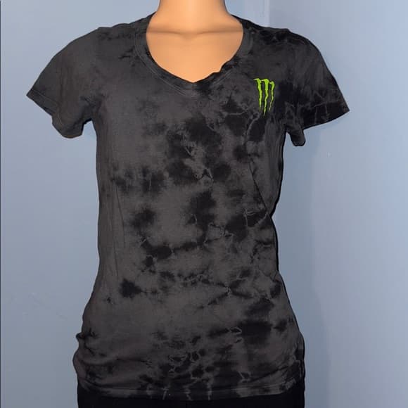 Monster Energy V-Neck Tie-Dye T-Shirt, Size XS - Thumbnail 6