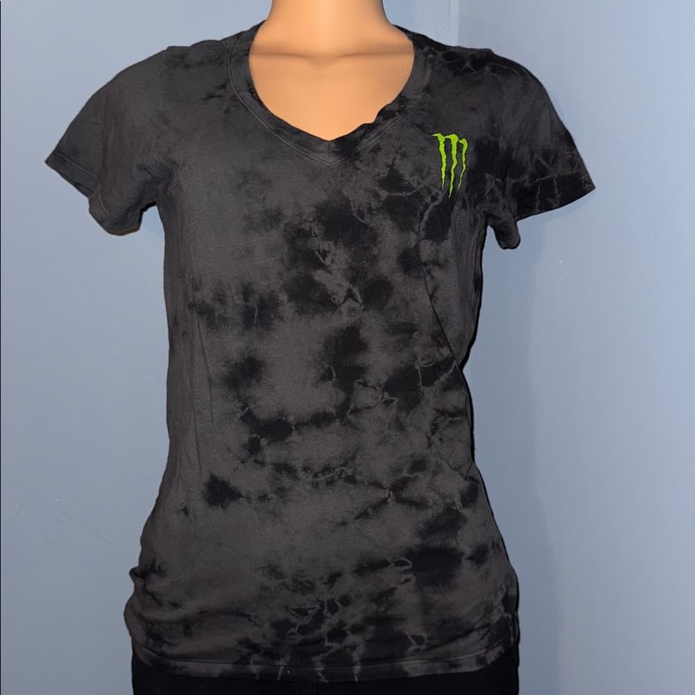 Monster Energy V-Neck Tie-Dye T-Shirt, Size XS - Thumbnail 5
