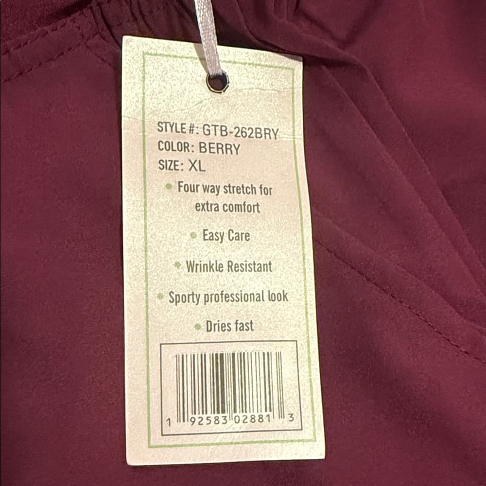 GT Performance Scrub Pants - Wine Colored, Size XL - Thumbnail 7