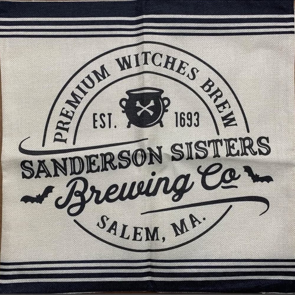 Witch Museum Pillow Covers 18” x 18” - Black and White - Thumbnail 3