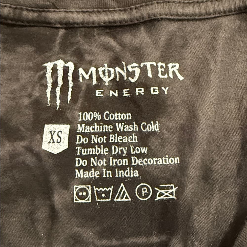 Monster Energy V-Neck Tie-Dye T-Shirt, Size XS - Thumbnail 4