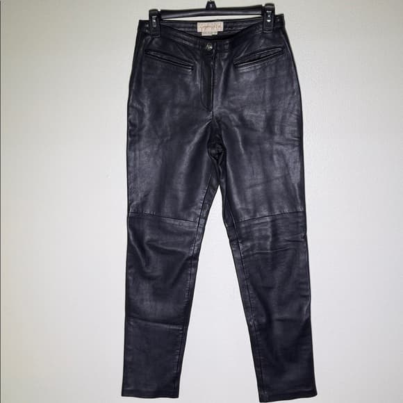 Black leather pants with double polyester lining - Thumbnail 9