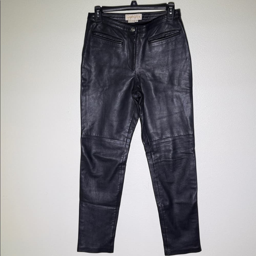 Black leather pants with double polyester lining - Thumbnail 8