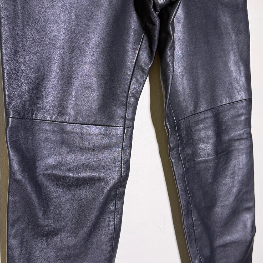 Black leather pants with double polyester lining - Thumbnail 3