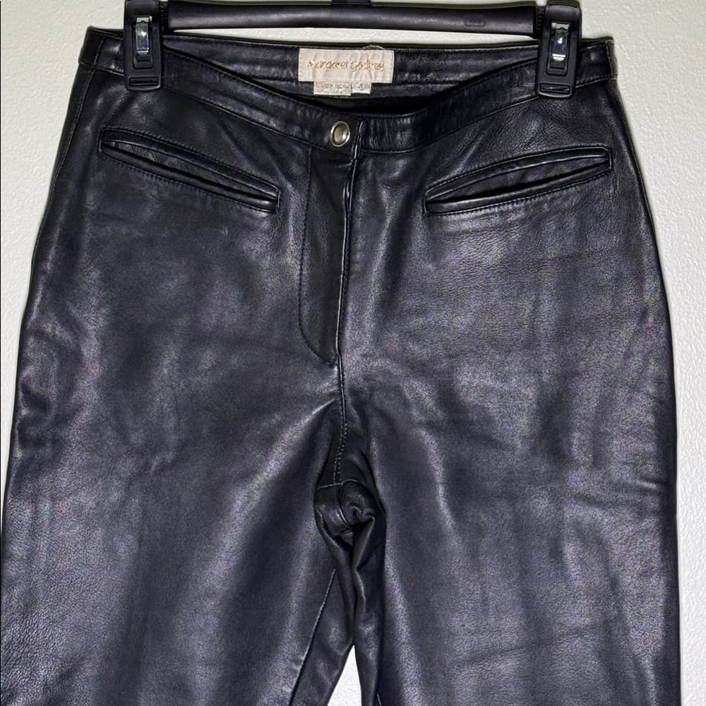 Black leather pants with double polyester lining - Thumbnail 2