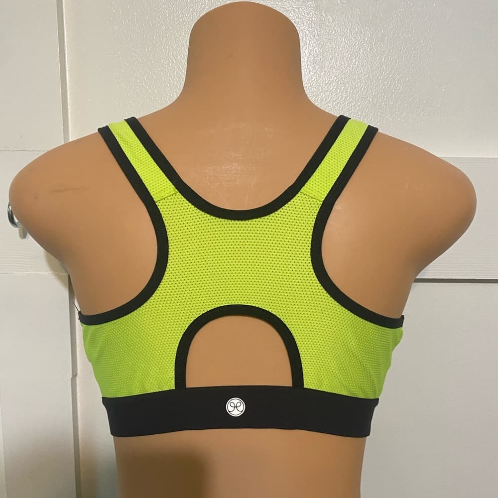 Neon Sports Bra Front Zip - Thumbnail 2
