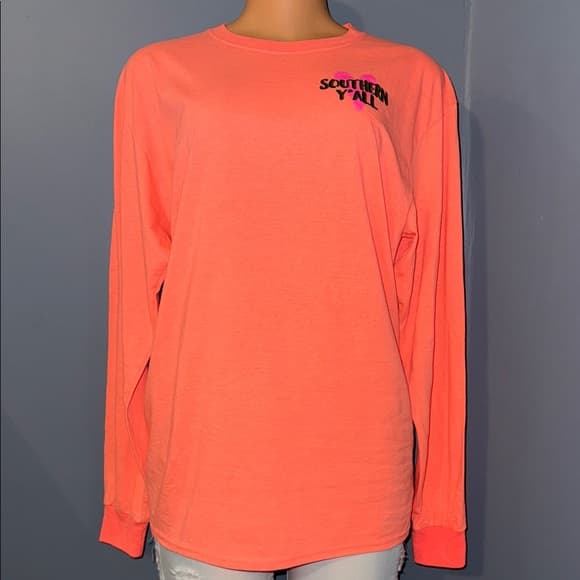 Women's Coral Southern Y’all Long Sleeve Tee - Size Medium - Thumbnail 6