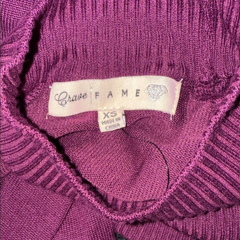 Crave Fame Off-the-Shoulder Purple Sweater - Thumbnail 2
