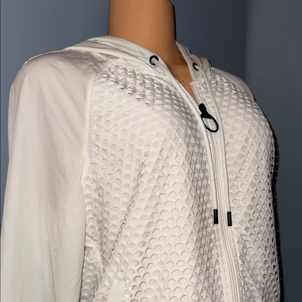 DKNY White Hooded Jacket - Size small - Thumbnail 3