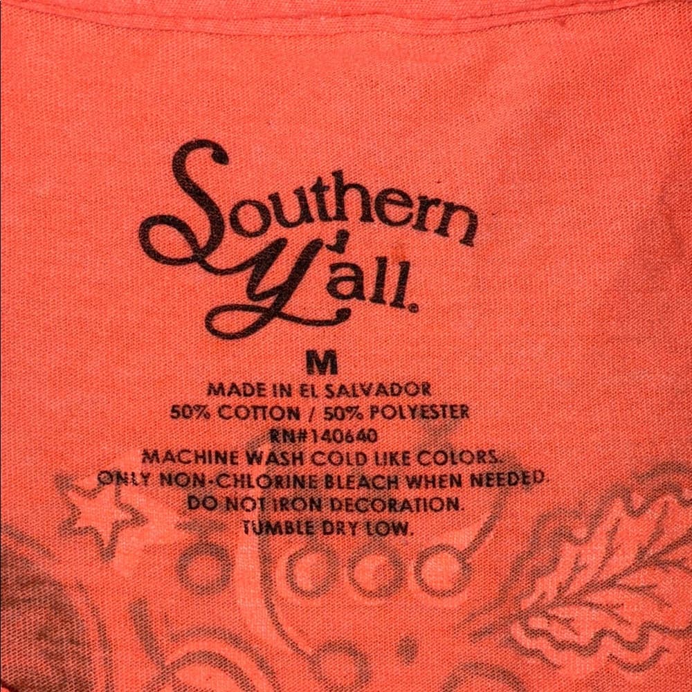 Women's Coral Southern Y’all Long Sleeve Tee - Size Medium - Thumbnail 4