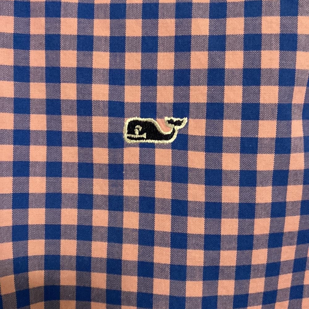 Boys large pink & blue checkered button down - Thumbnail 2
