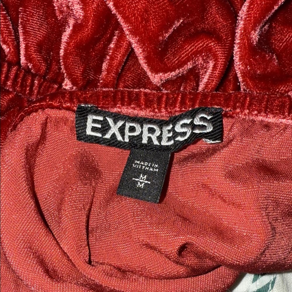 Elegant Burnt Orange Velvet Wrap Top - Thumbnail 4