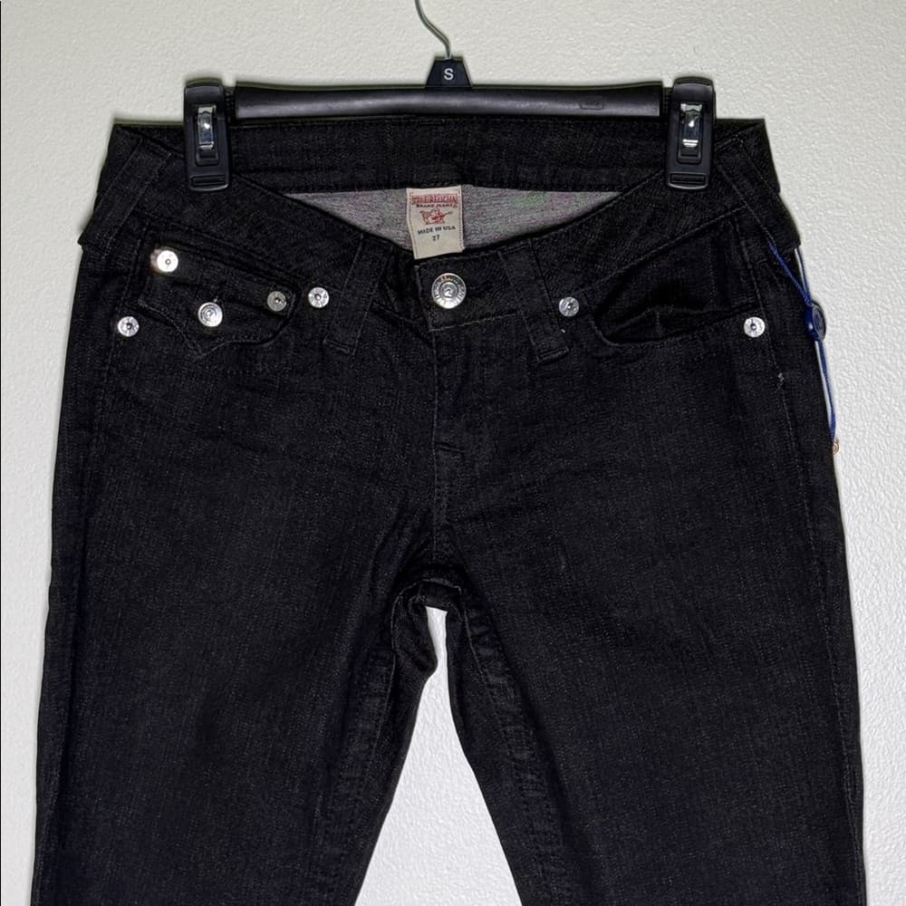 True Religion Black Rhinestone Skinny Jeans – Size 27 - Thumbnail 2