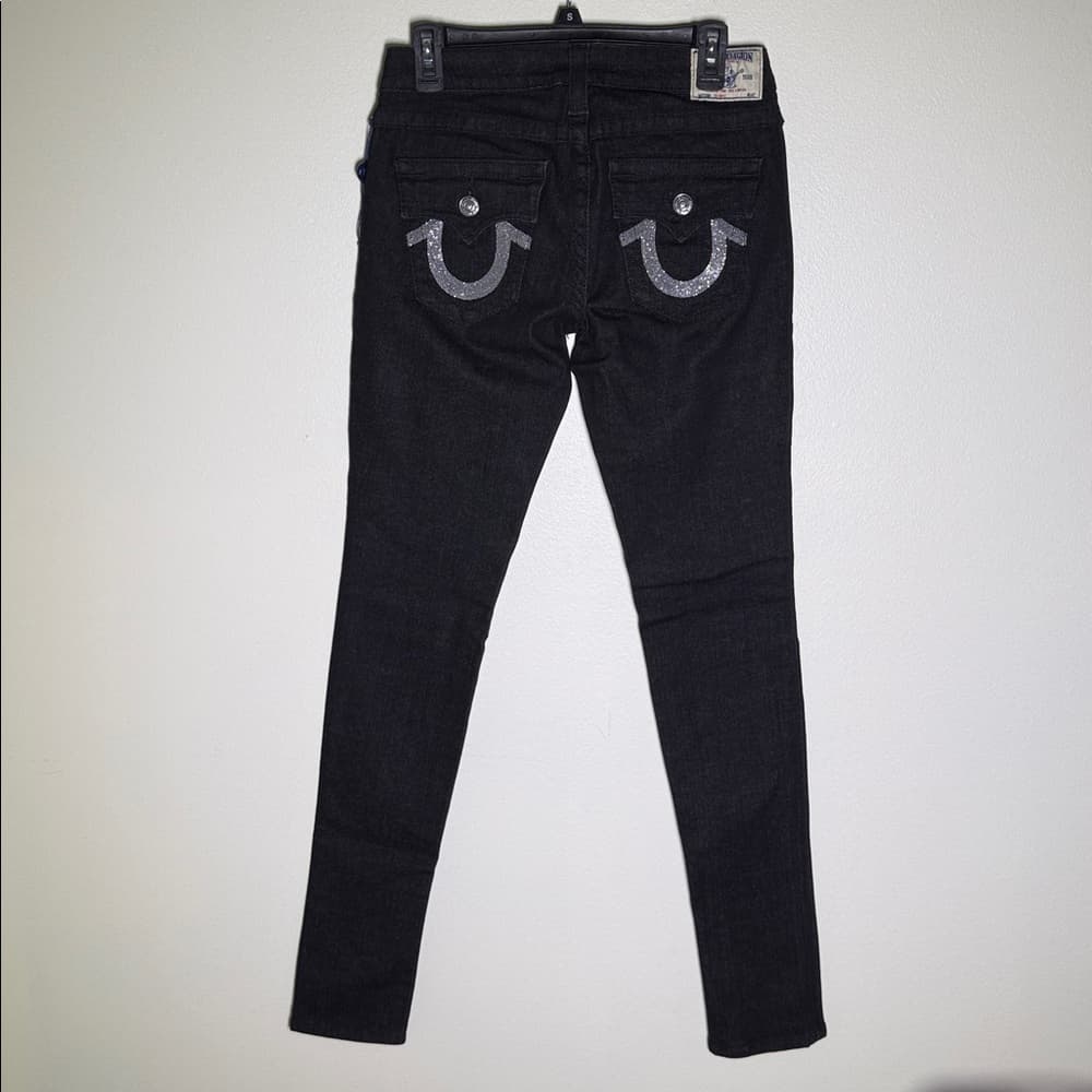 True Religion Black Rhinestone Skinny Jeans – Size 27 - Thumbnail 5