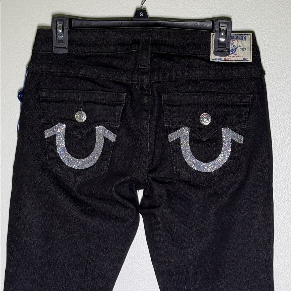 True Religion Black Rhinestone Skinny Jeans – Size 27 - Thumbnail 6