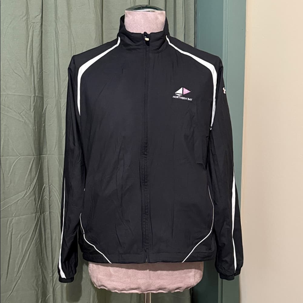 Men's Black Windbreaker Jacket - Thumbnail 8