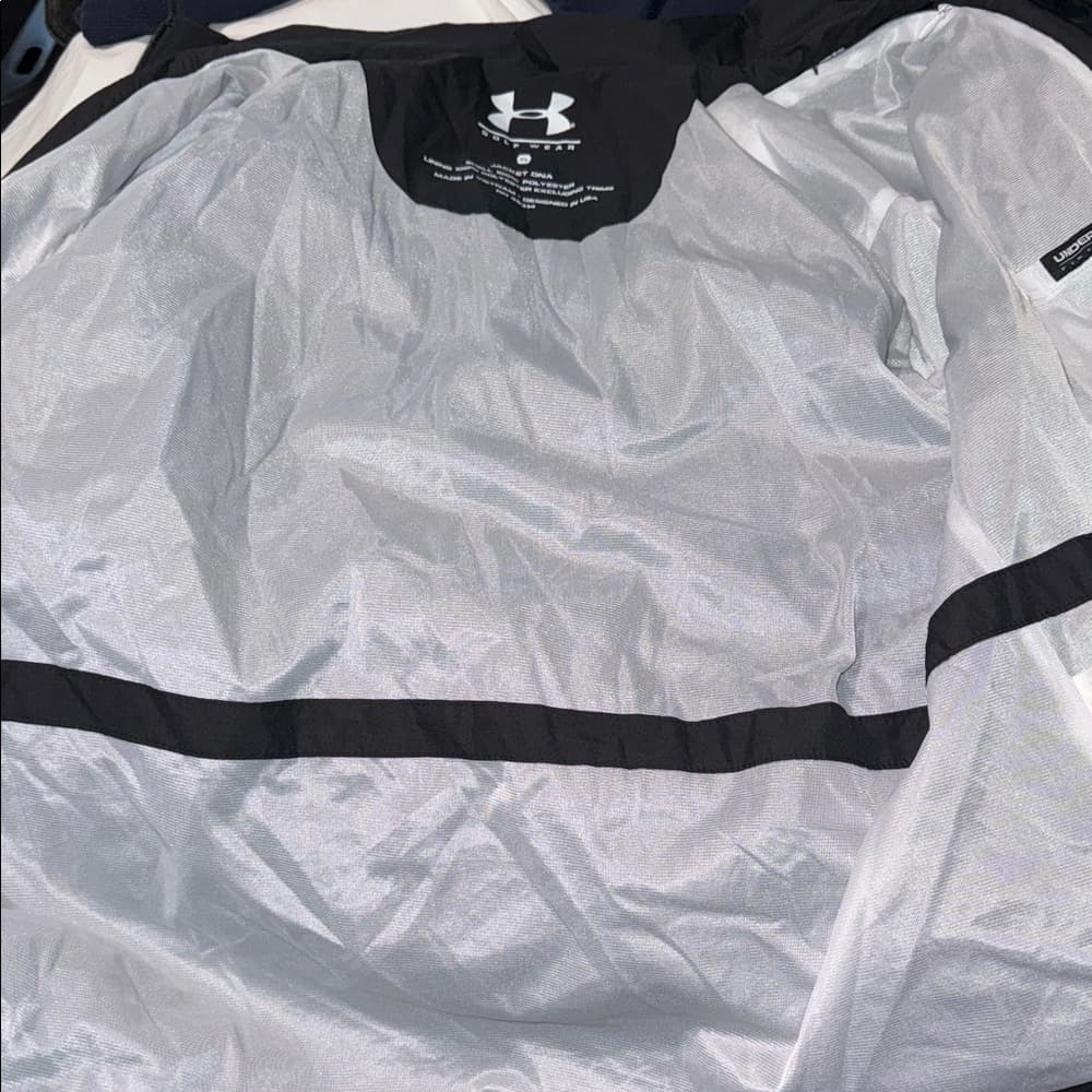 Men's Black Windbreaker Jacket - Thumbnail 6