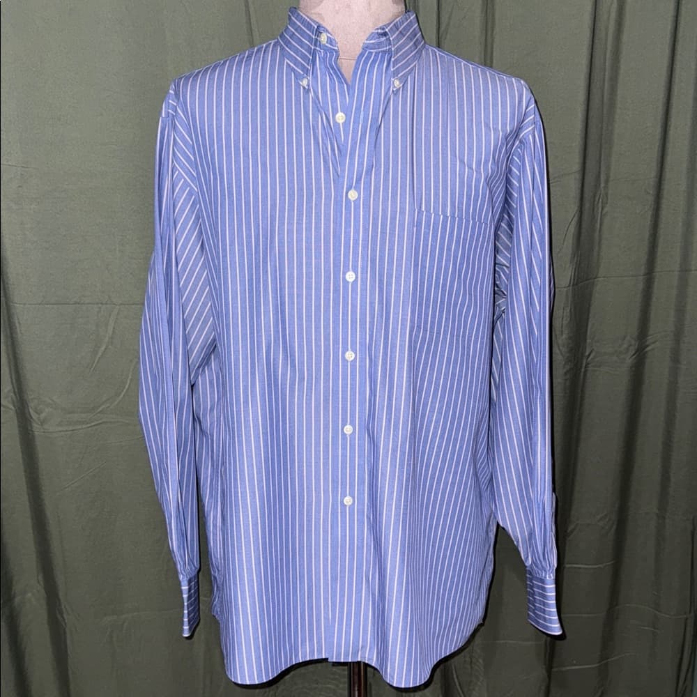 Arrow Men's Blue with Pink & White Stripes Button-Down Shirt - Thumbnail 4