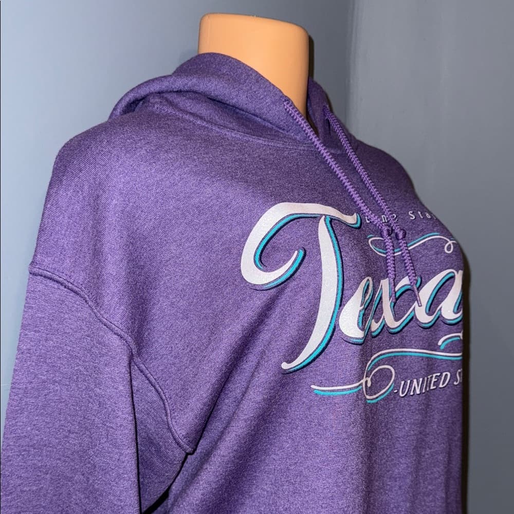 Gildan Purple Texas Hoodie - Size medium - Thumbnail 2