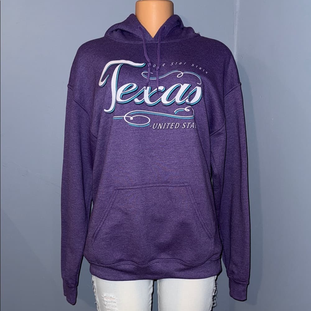Gildan Purple Texas Hoodie - Size medium - Thumbnail 5