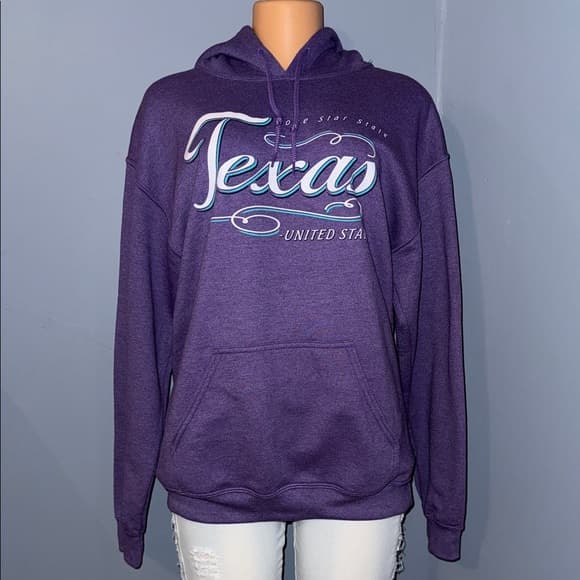 Gildan Purple Texas Hoodie - Size medium - Thumbnail 6
