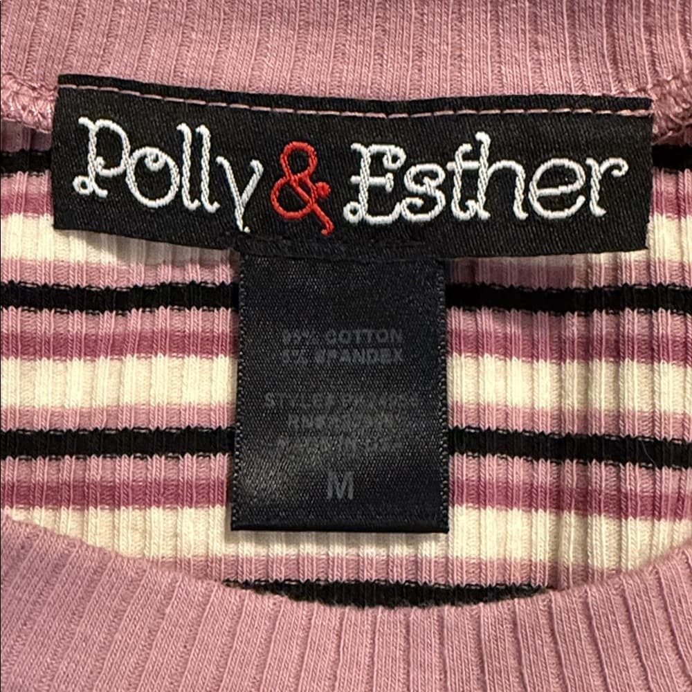 Trendy Striped Ruffle-Trim Tee, Size Medium - Thumbnail 5