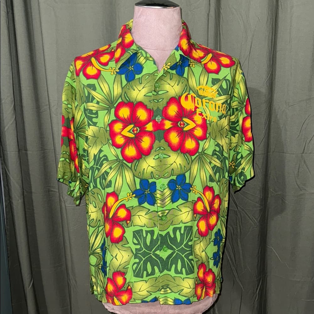Corona Men's Vibrant Floral Shirt - Green and Yellow - Thumbnail 3