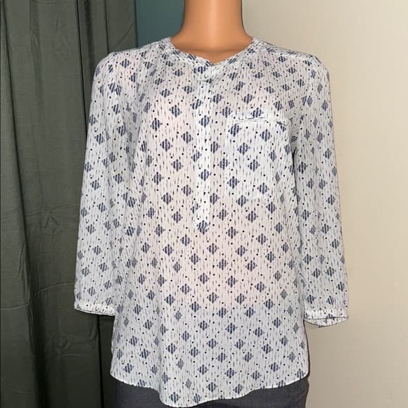 Women's Blue Patterned Top - Thumbnail 6