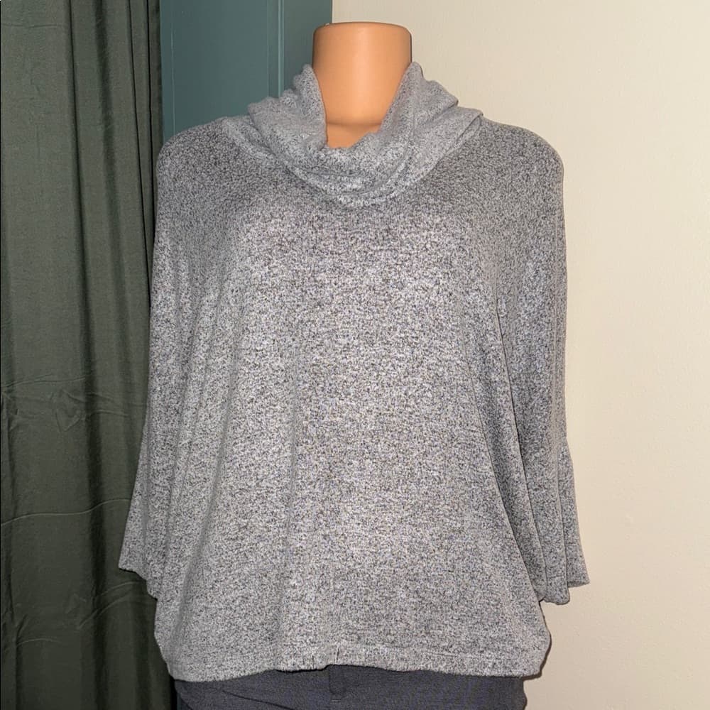 Gray Cowl Neck Women's Sweater - Thumbnail 3