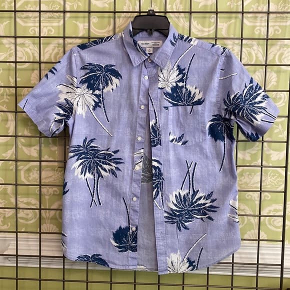 Purple short sleeve men’s button down - Thumbnail 2