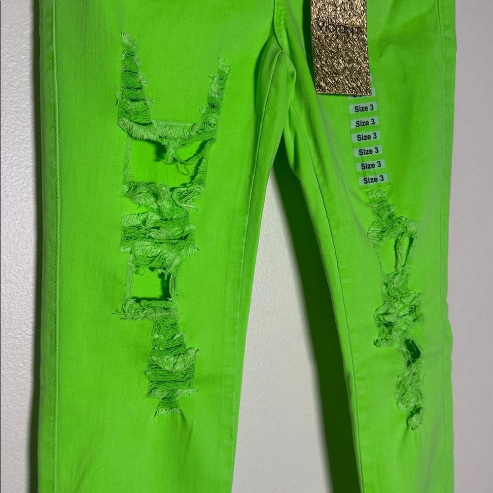 M. I. U. Vibrant- neon green skinny jeans - Thumbnail 7