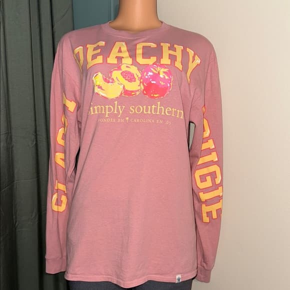 Simply Southern Peachy Long Sleeve Shirt - Pink and Yellow - Thumbnail 7